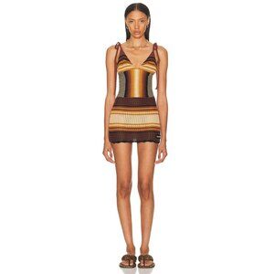 THE ATTICO Mini Dress in Brown Shades